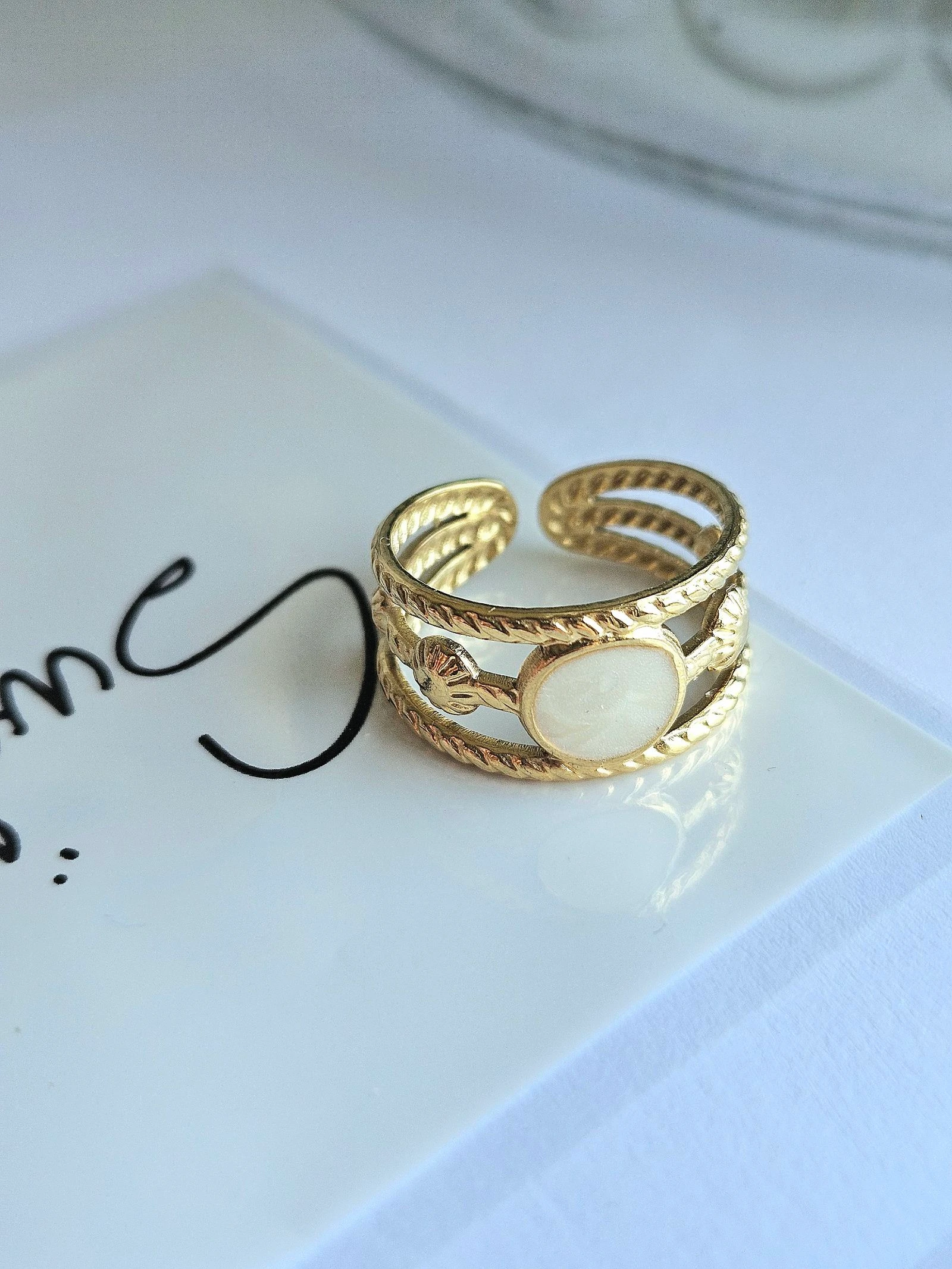 Anillo de acero inoxidable de moda ajustable – photo 2